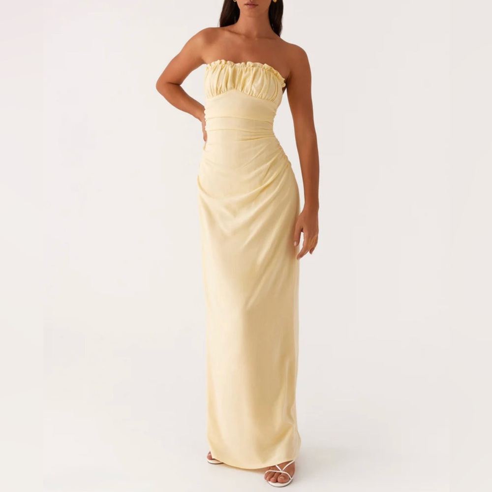 Peppermayo - Xena Gathered Maxi Dress - Yellow
